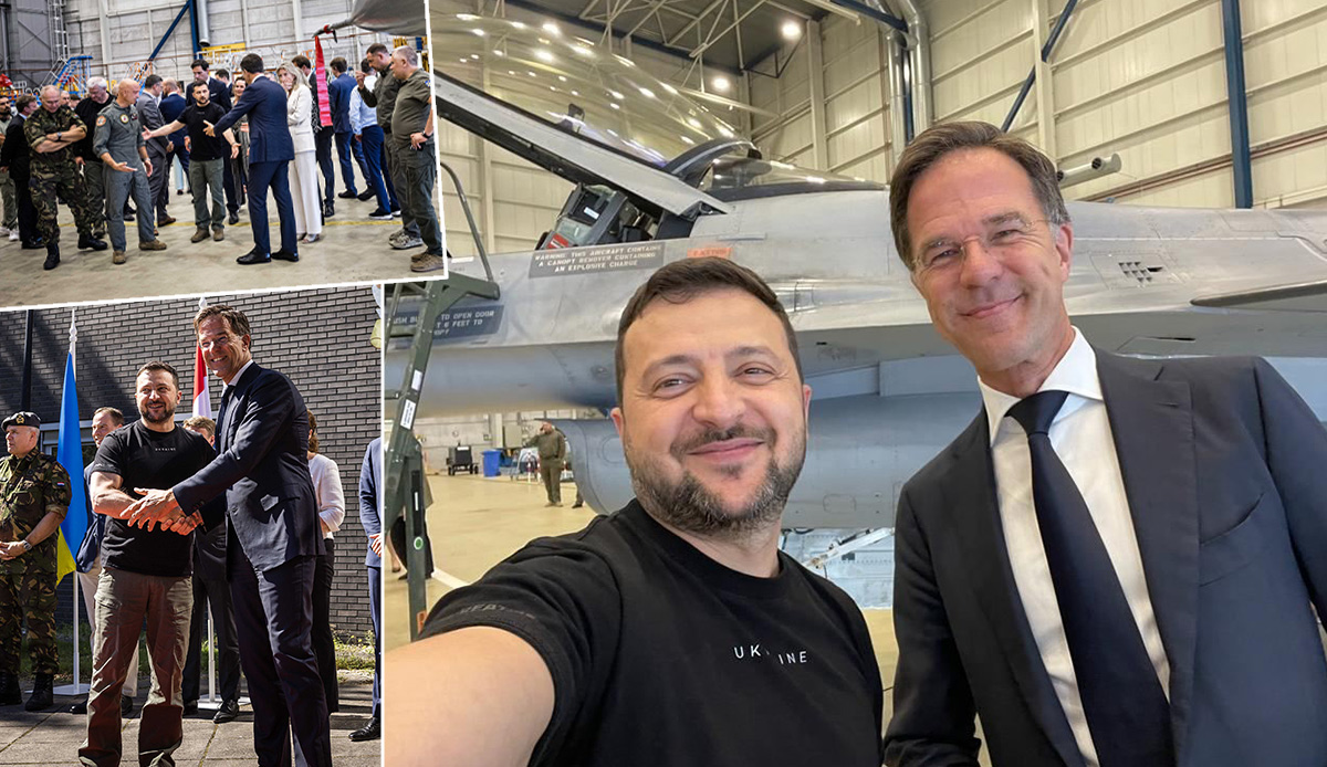 Hollanda'da F-16'larına kavuşan Zelenskiy'nin mutluluğu yüzüne yansıdı