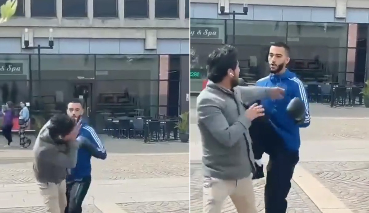 Kur'an yakan şahsa tekme yumruk daldı: O anlar kamerada