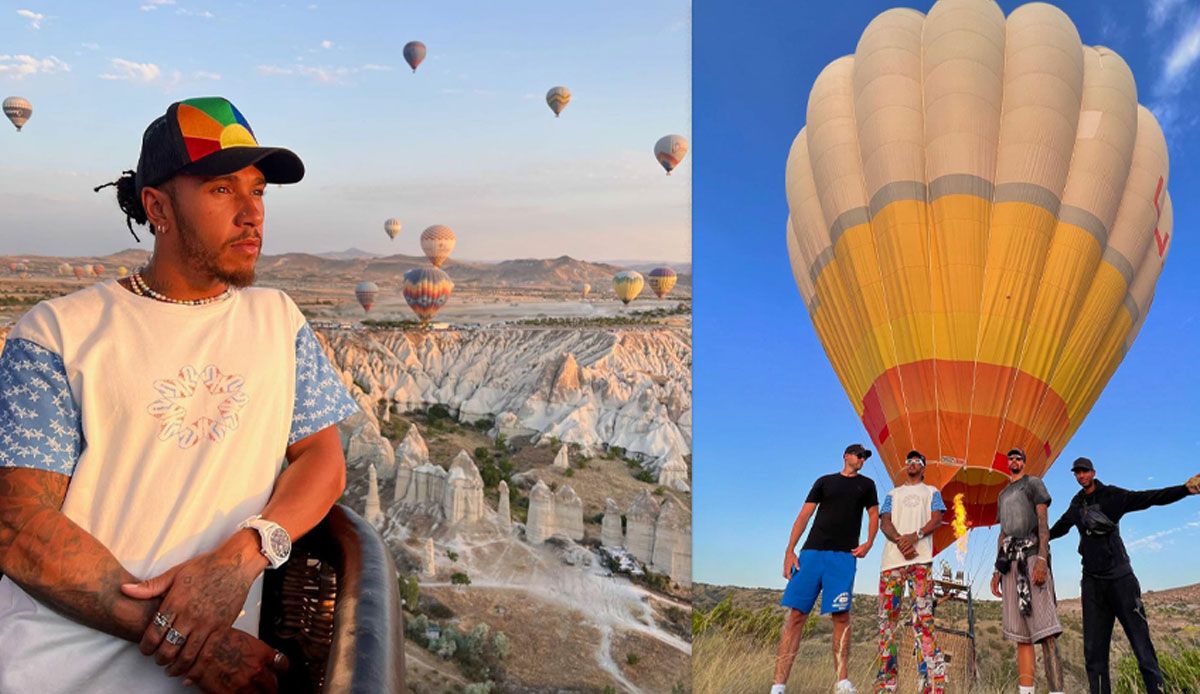 Formula 1'in yaşayan efsanesi Hamilton Kapadokya'ya hayran kaldı
