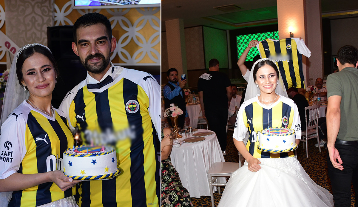 Gelinden damada düğünde Fenerbahçeli doğum günü sürprizi