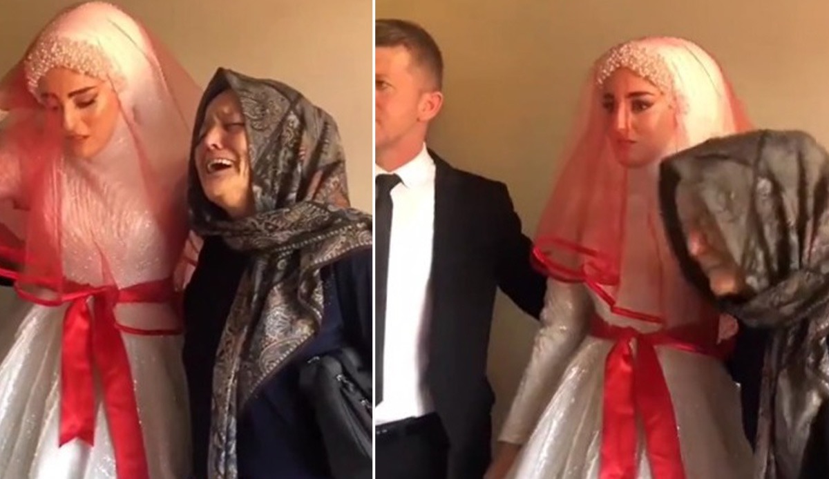 Gelinin akrabası ağlayıp dizlerini dövdü: O anlara tepki yağdı