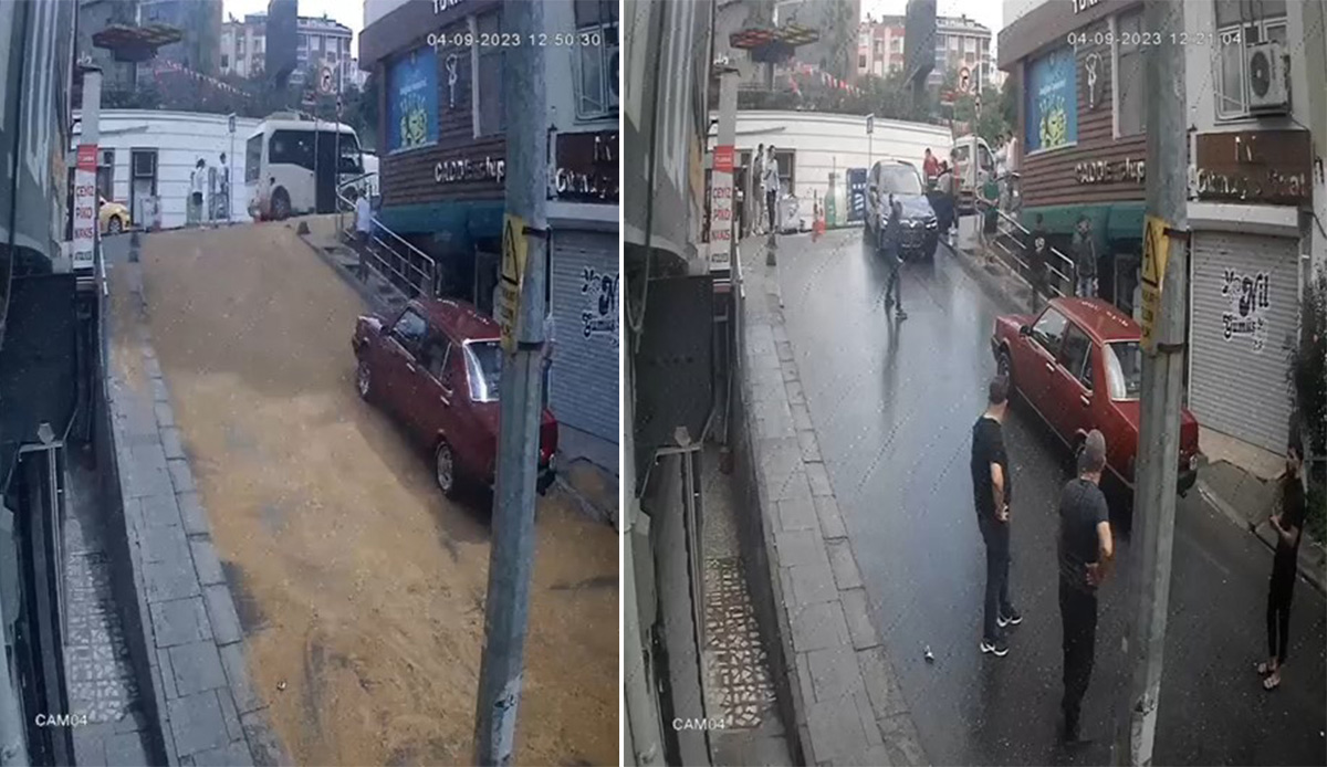 Dönerci sızan yağlara bulduğu çözümle vatandaşlara zor anlar yaşattı: Kimse ayakta duramadı