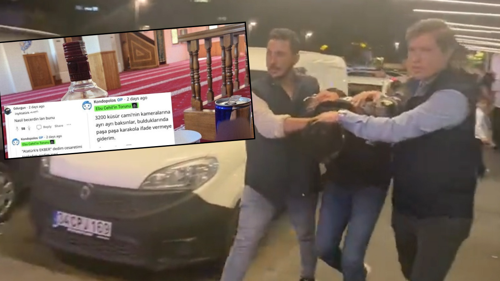 Camide alkol kullanan şahıs gözaltında