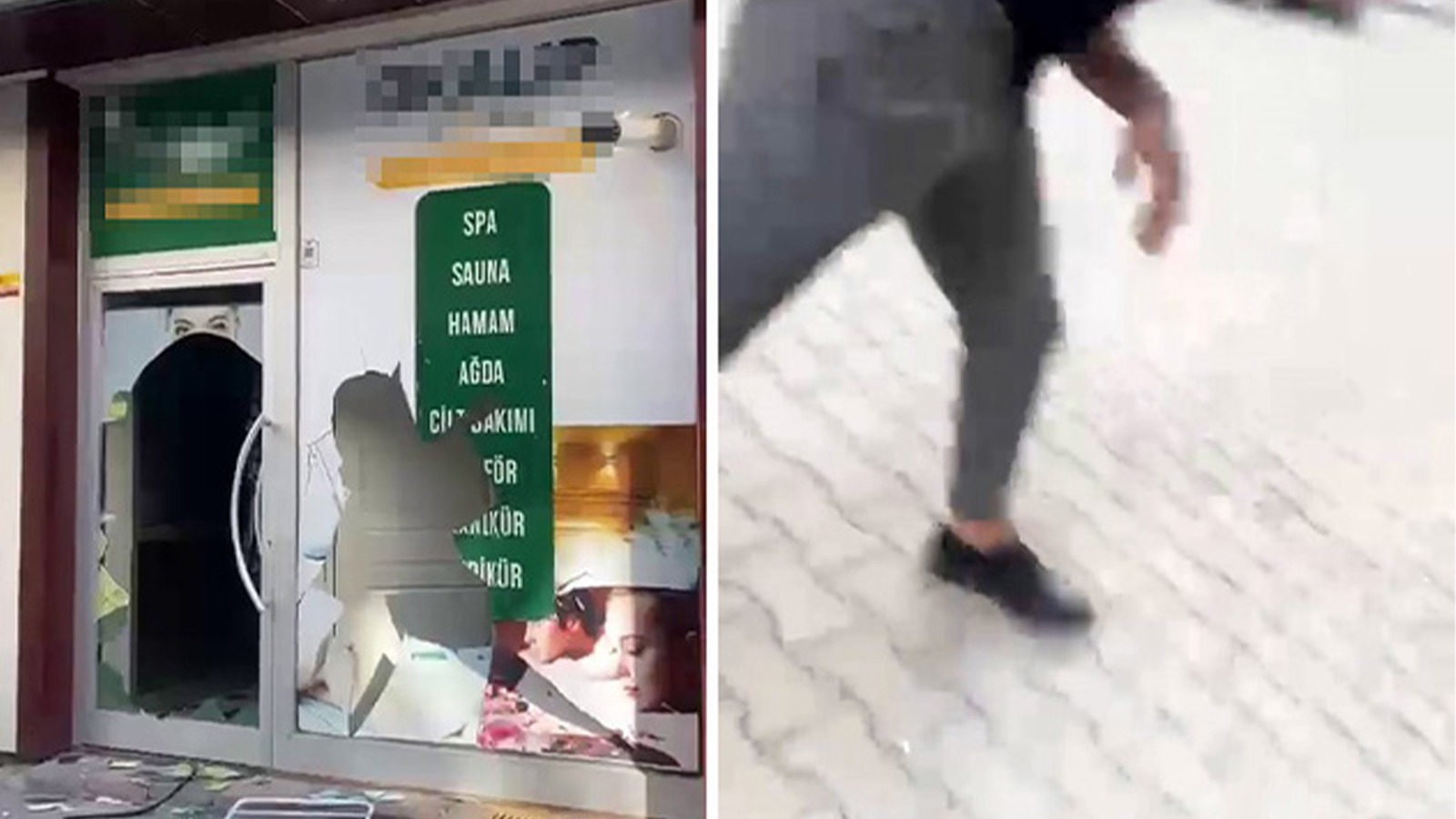 Öfkeli baba masaj salonunu yerle bir etti