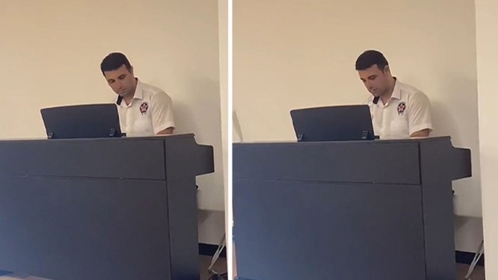 Güvenlik görevlisinin mest eden yeteneği: İşyerinde herkes gidince gizli gizli piyano çalıyor