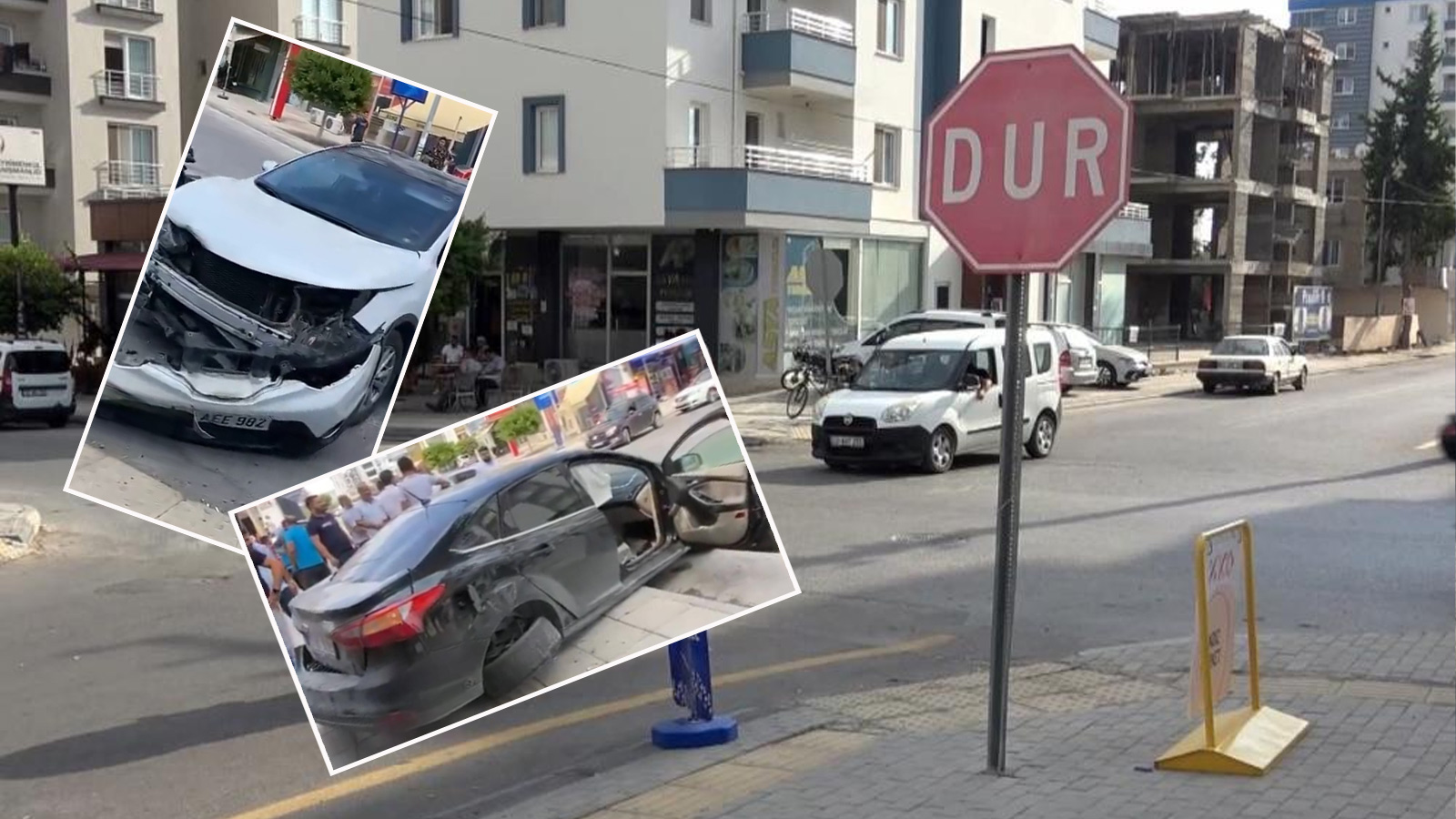 Aynı yerde 3 kaza! Dur tabelasını kimse görmüyor