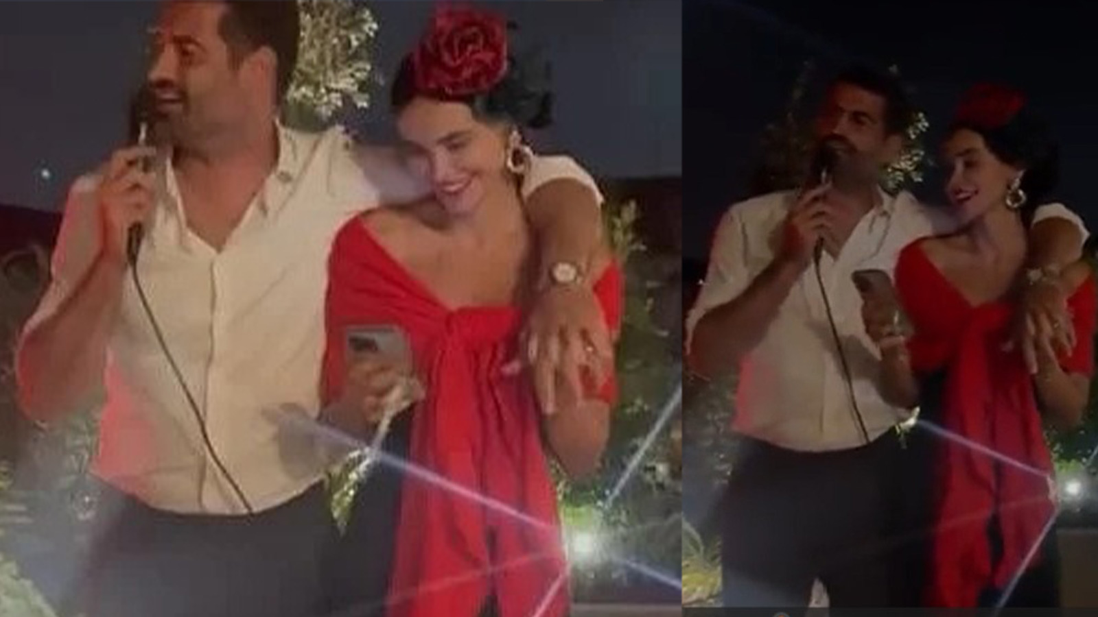 Volkan Demirel ve eşi Zeynep Demirel arabesk şarkı söyledi, dinleyenler hayran kaldı