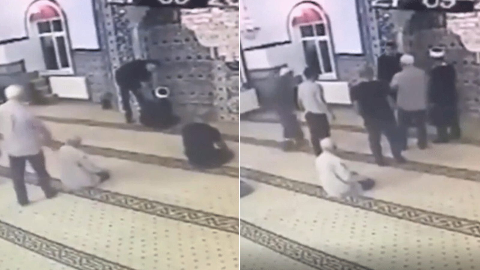 Ezandan rahatsız oldu, ayakkabıyla camiye girip imamla tartıştı! İşte çirkin görüntüler...