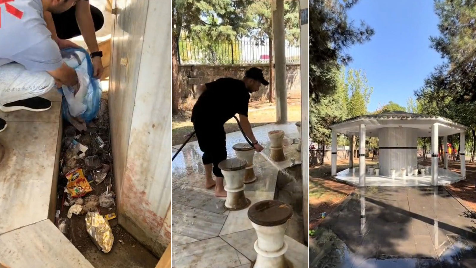 Suriyeli gençten örnek davranış: Bir yıldır bakımsız bırakılan abdesthaneyi temizlemesi saatler sürdü