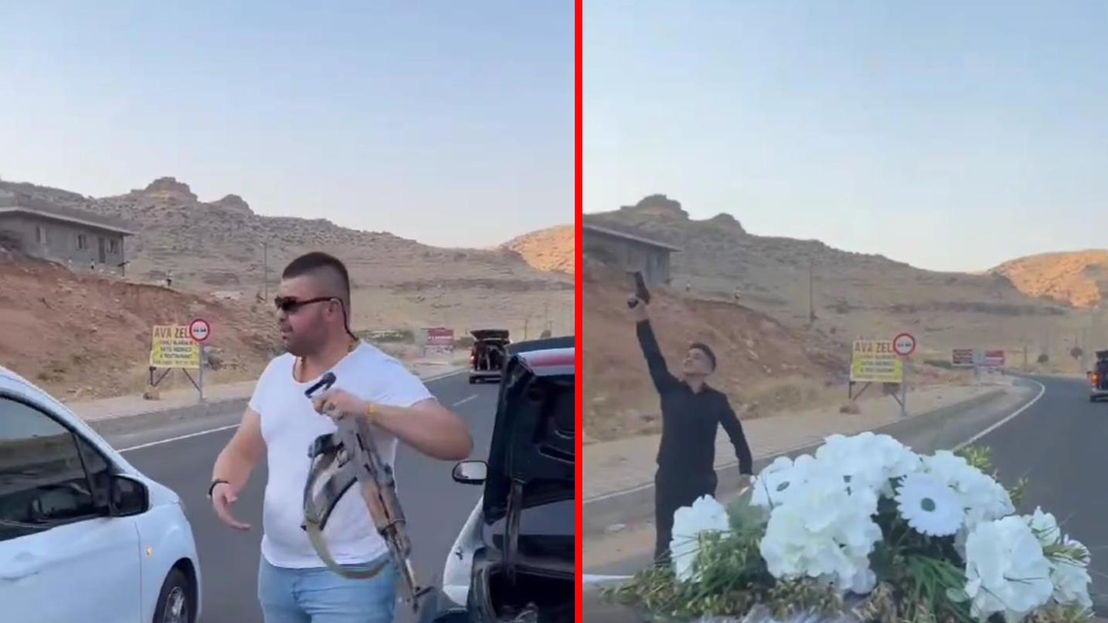Mardin’de çakarlı kaleşnikoflu düğün konvoyu pes dedirtti!