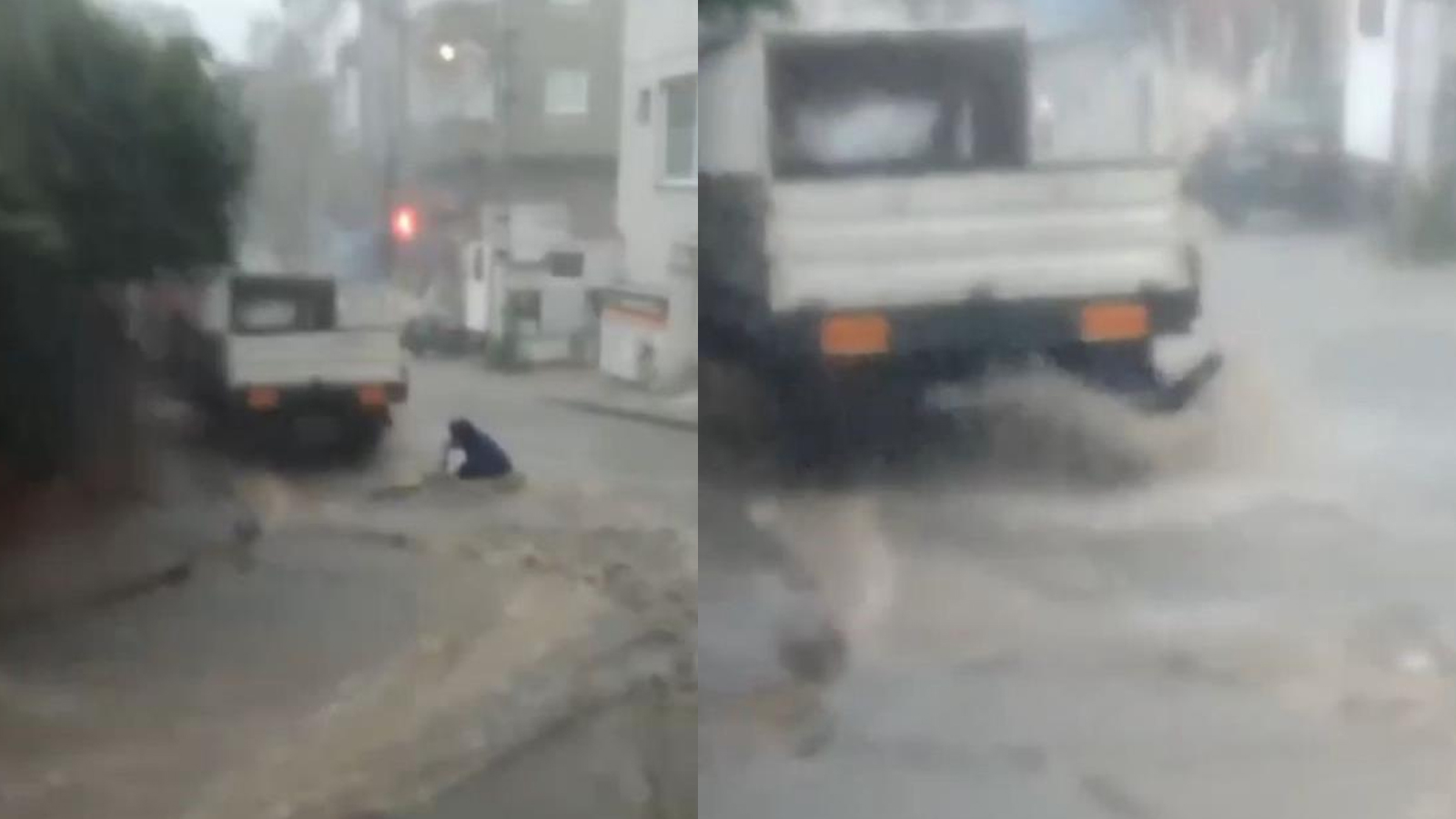 Sancaktepe’de korkunç anlar! Bisikletiyle sel sularına kapıldı, kamyonetin altında sıkıştı