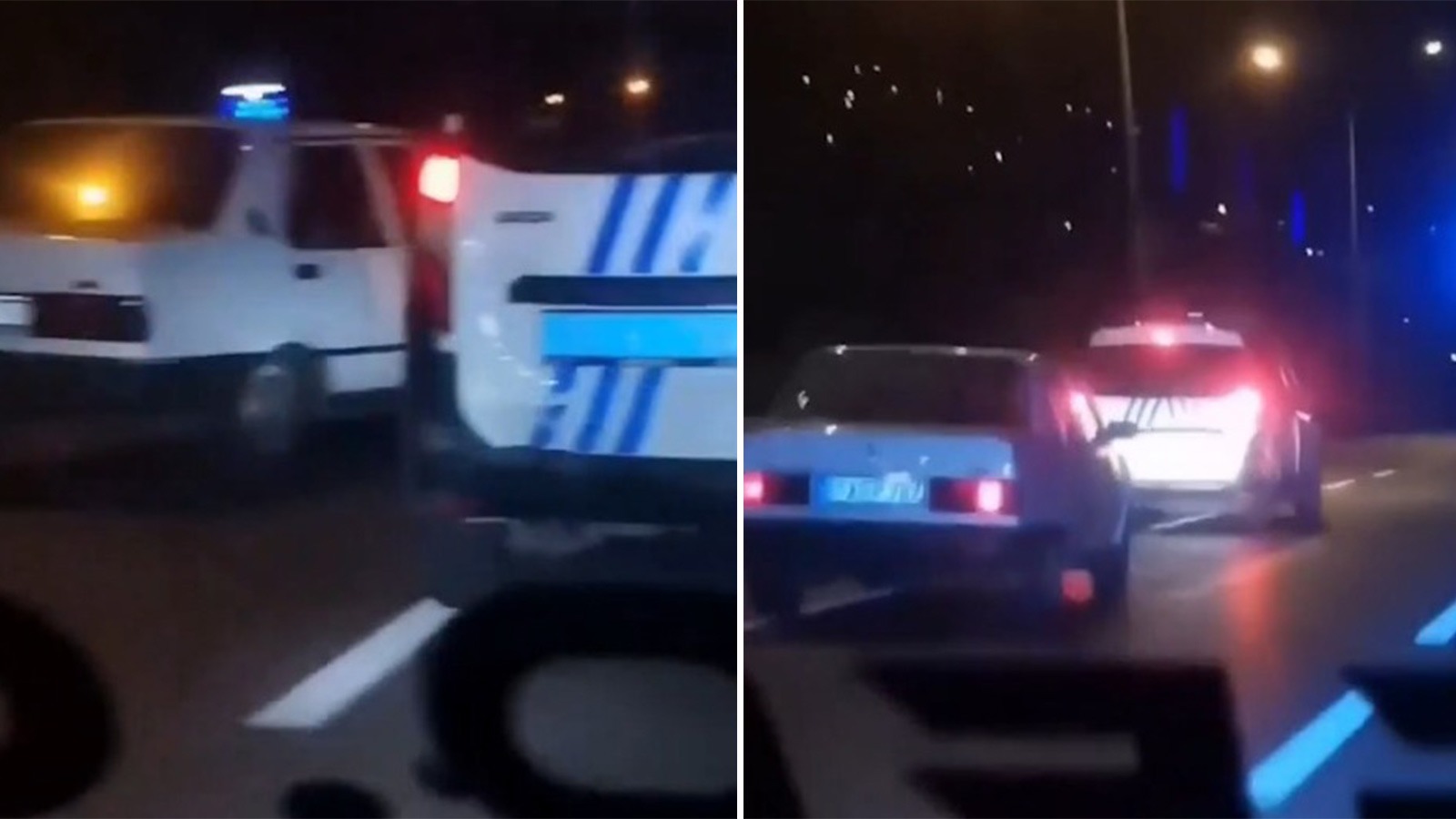 Trafik magandaları, Polis aracına kasten arkadan çarptı! Kaza anı ve sonrasında yaşananlar kamerada