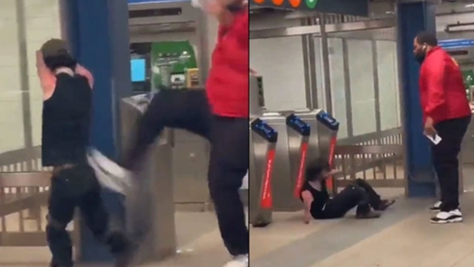 ABD'de bir kişi engelli adama tekme attı!