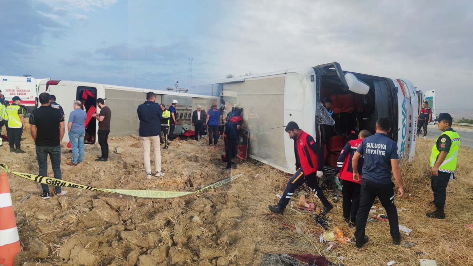 Amasya’da yolcu otobüsü devrildi: Çok sayıda ölü ve yaralı var