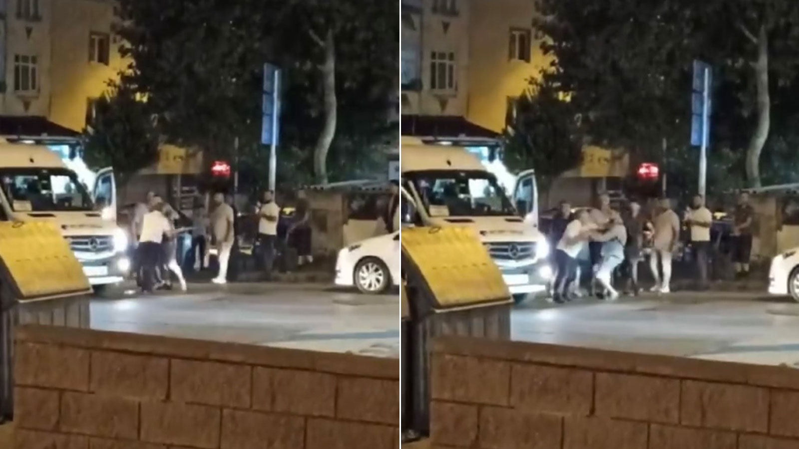 Trafikte yol verme tartışması kavgaya döndü, sopalar ve yumruklar havada uçuştıu