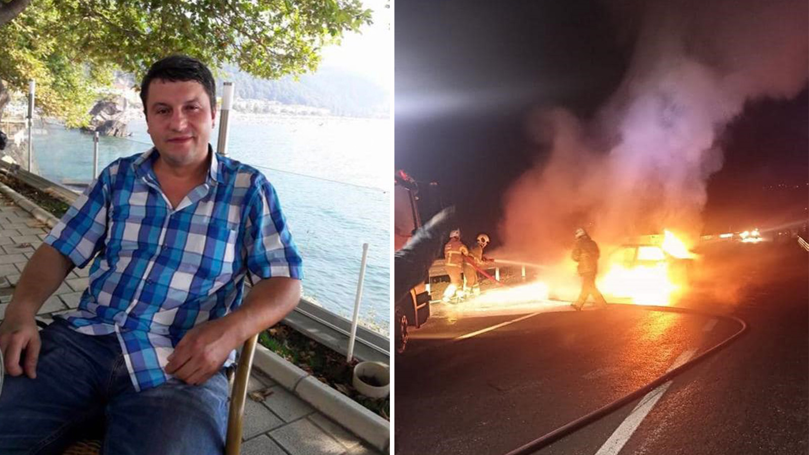 Korkunç kazada otomobil alev topuna döndü: 1 ölü, 2 yaralı