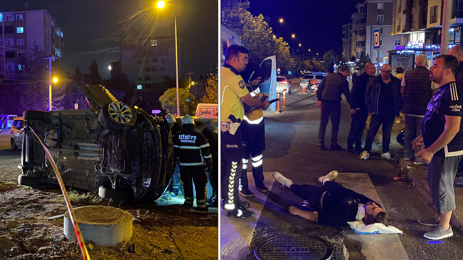 Alkollü sürücü 3 aracı biçti, duvara çarparak durdu: Feci kaza kamerada