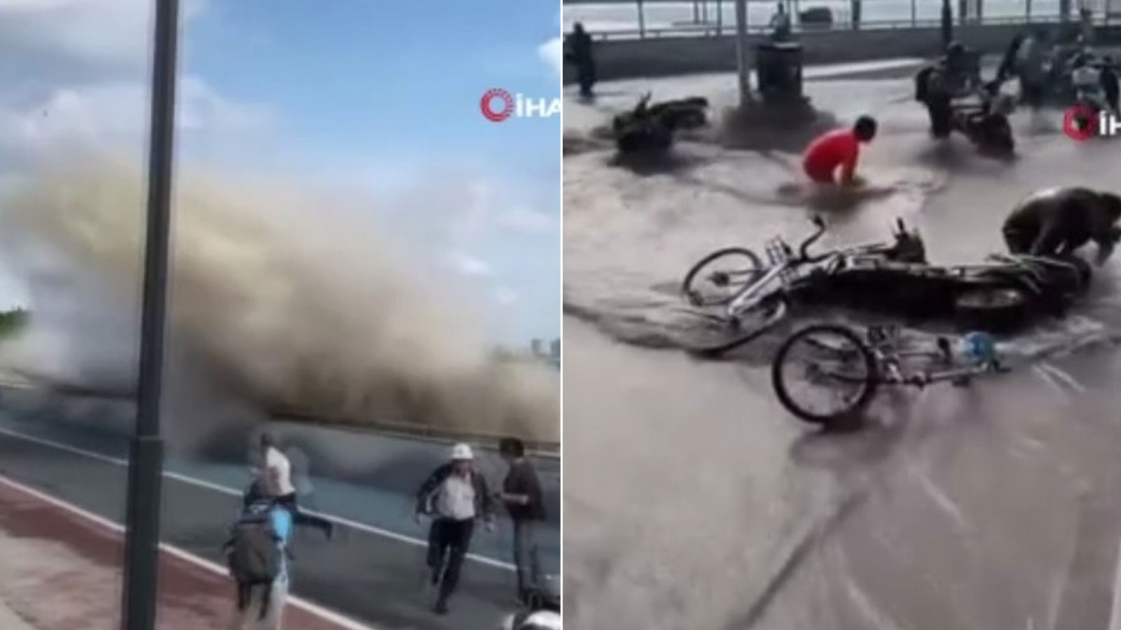 Çin’de kıyıya vuran dalgalar turistleri yaraladı: O anlar kamerada