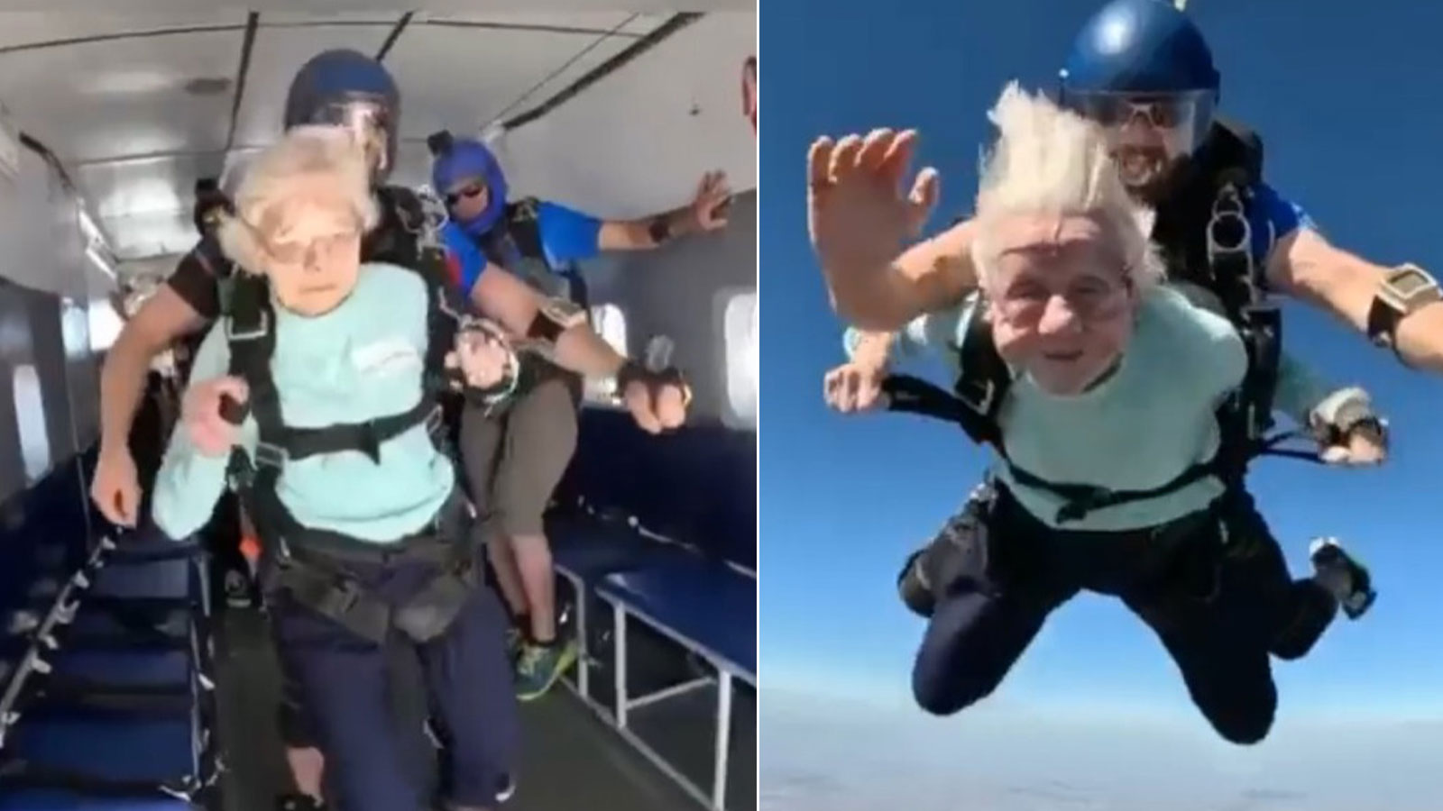 Dünyanın en yaşlı paraşütçüsü! Dorothy Hoffner, 104 yaşında Guinnes Rekorlar Kitabına girdi