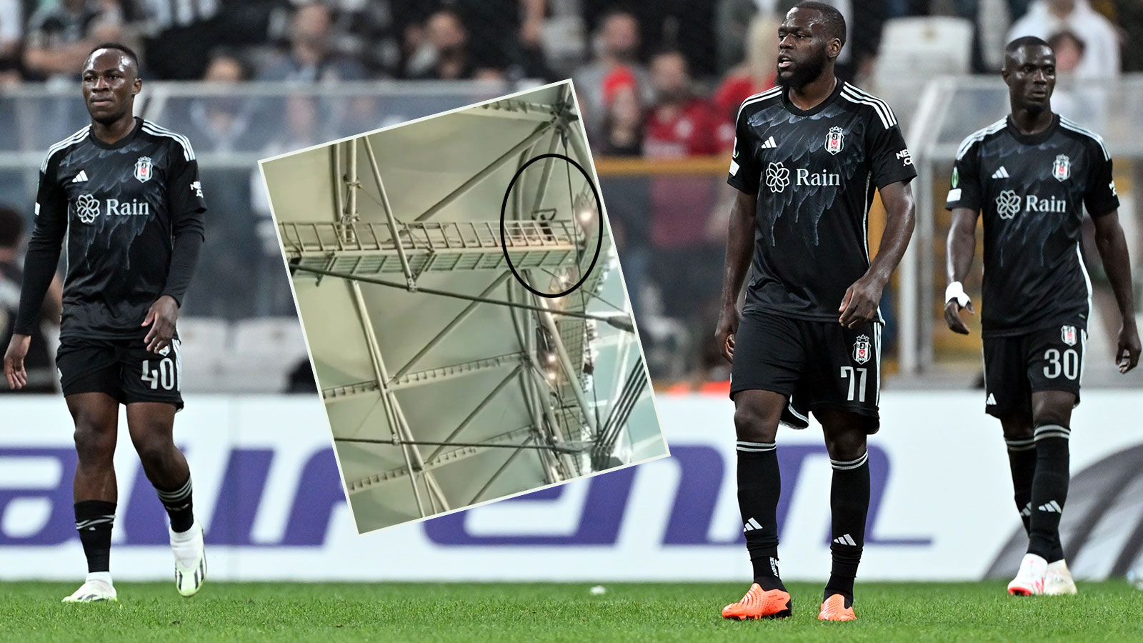 Yenilgiye dayanamayan Beşiktaşlı taraftar stadyum çatısına çıktı!
