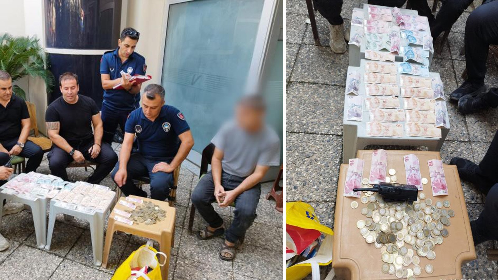 Dilencinin üzerinden çıkan paraya polisler bile şaşırdı