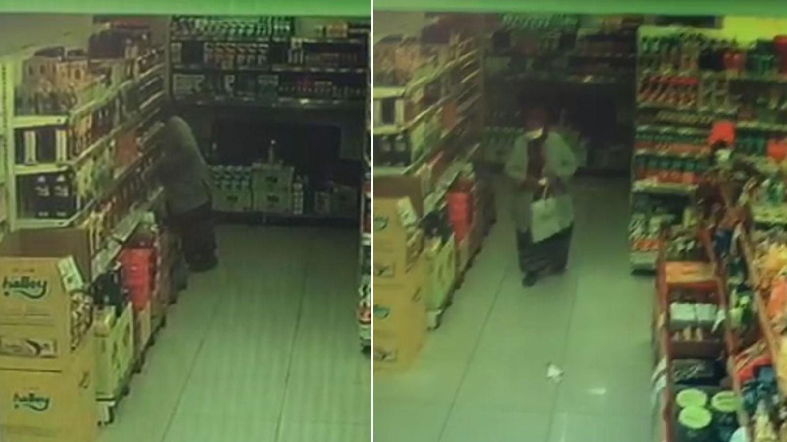 Yaşlı kadın markette bakliyat ürünlerinden çaldı: Hırsızlık anları kamerada