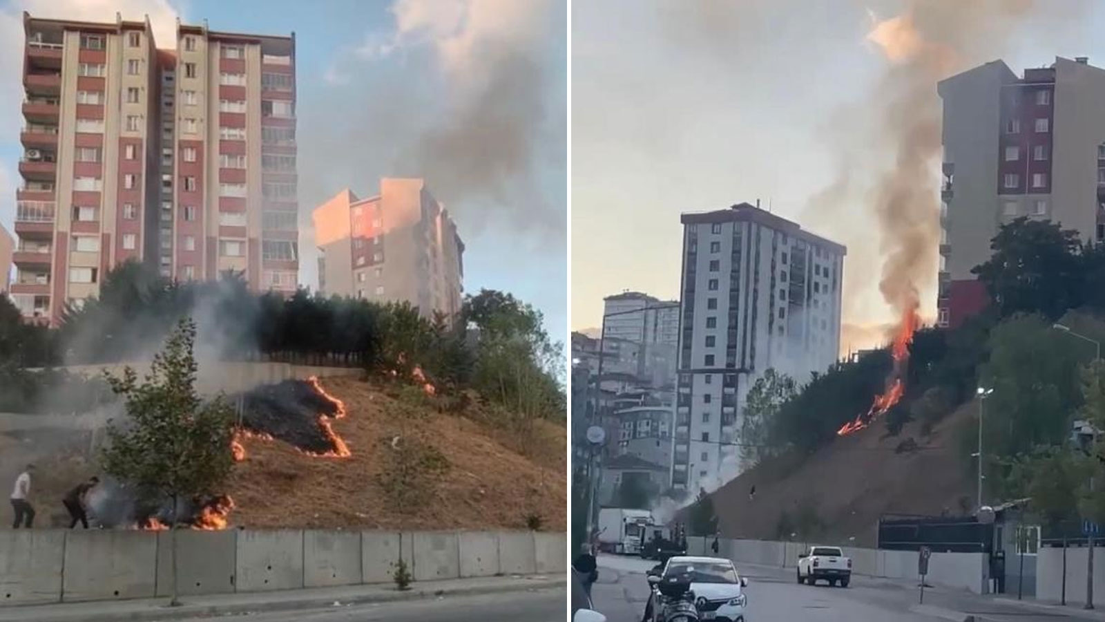 Asker eğlencesi faciaya dönüştü! Otluk alanda yangın çıktı
