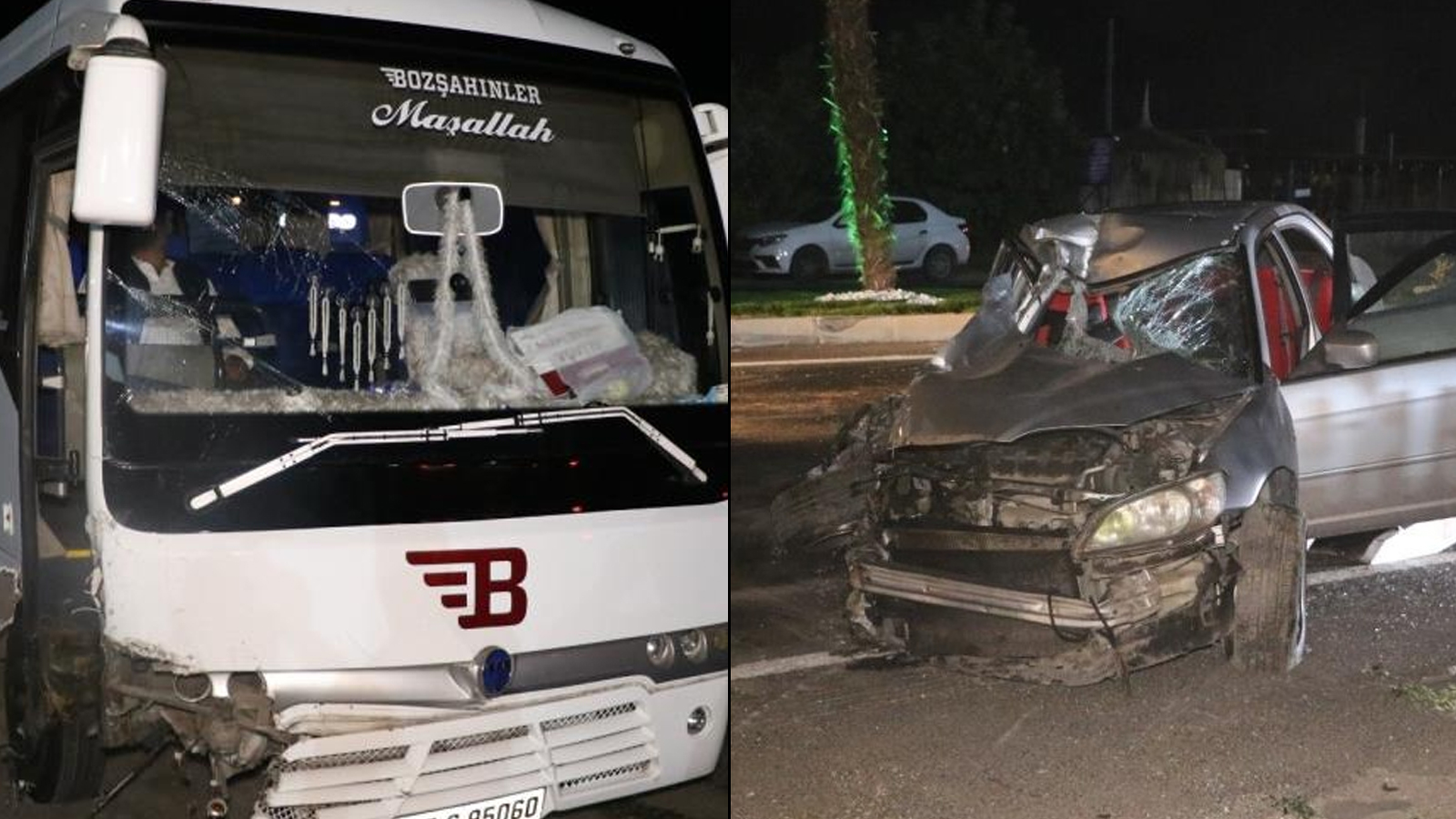 İzmir'de işçi servisleri ve otomobilin kaza anı kamerada
