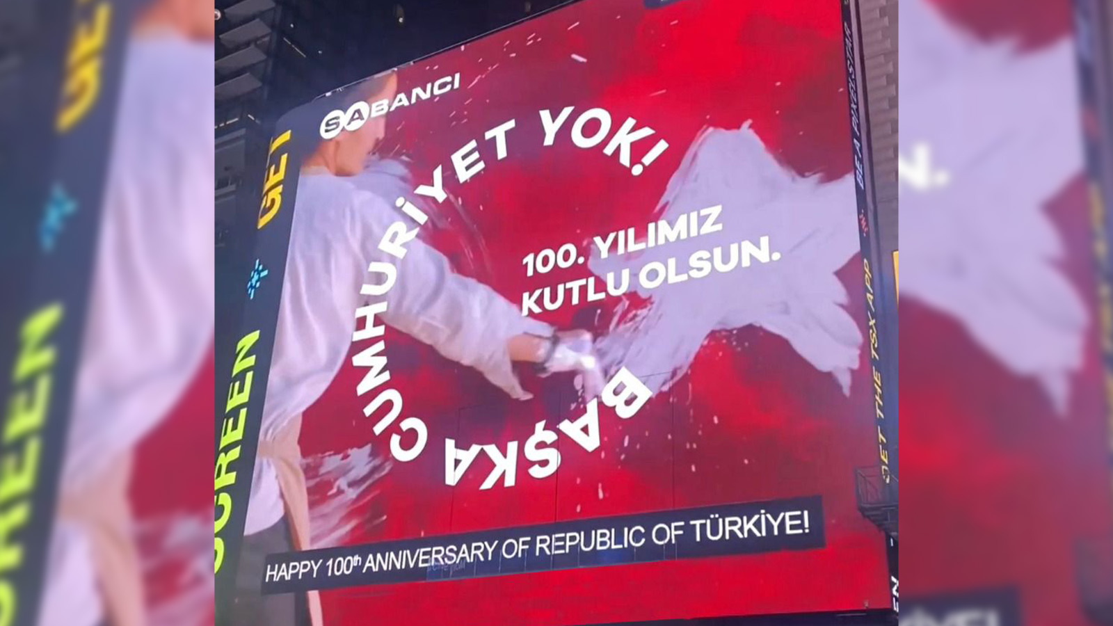 Sabancı, Cumhuriyet’in 100’üncü yılının coşkusunu Times Meydanı’na taşıdı