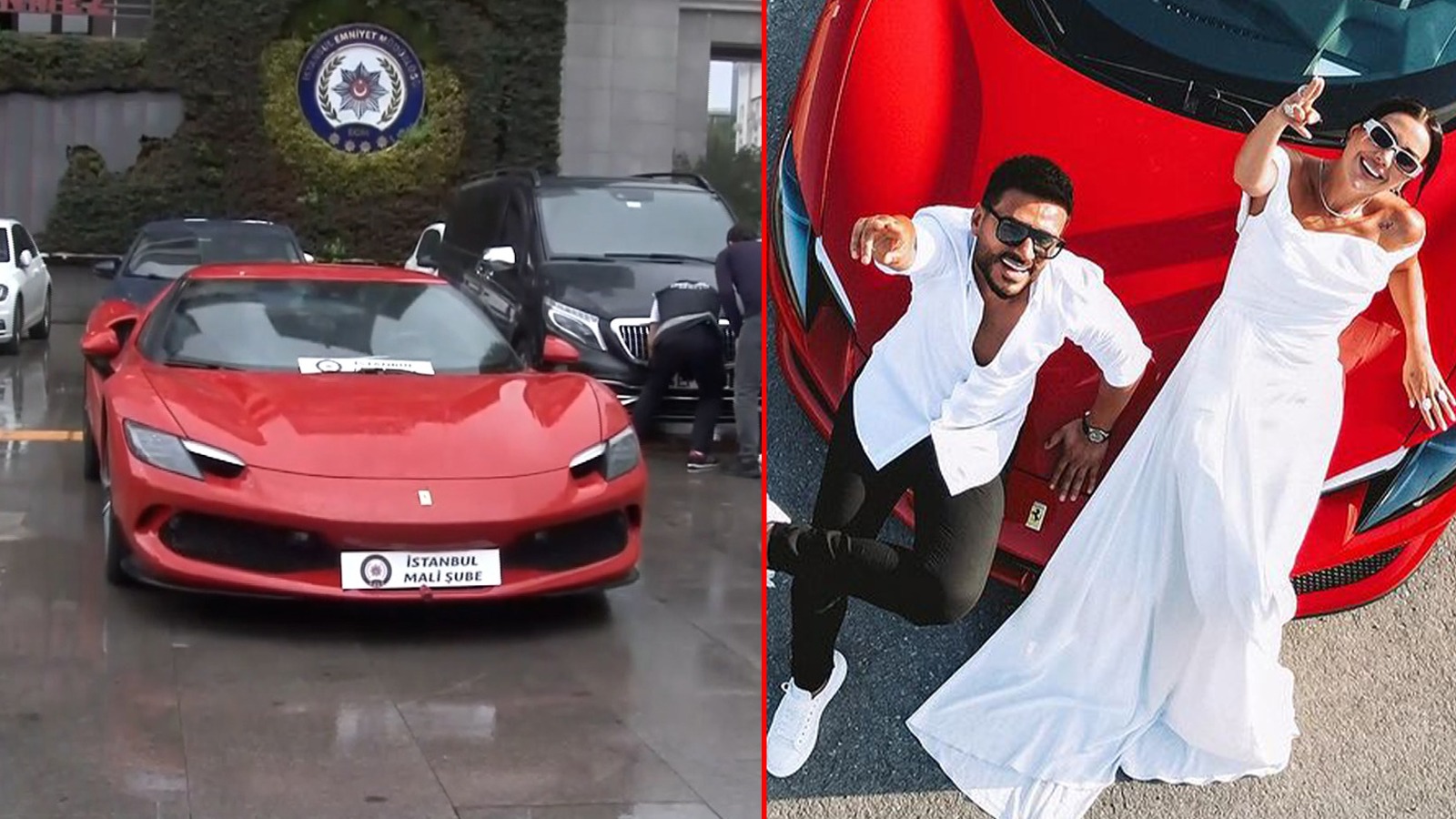 Dilan ve Engin Polat çiftine ait araçlar İstanbul İl Emniyet Müdürlüğünde sergilendi