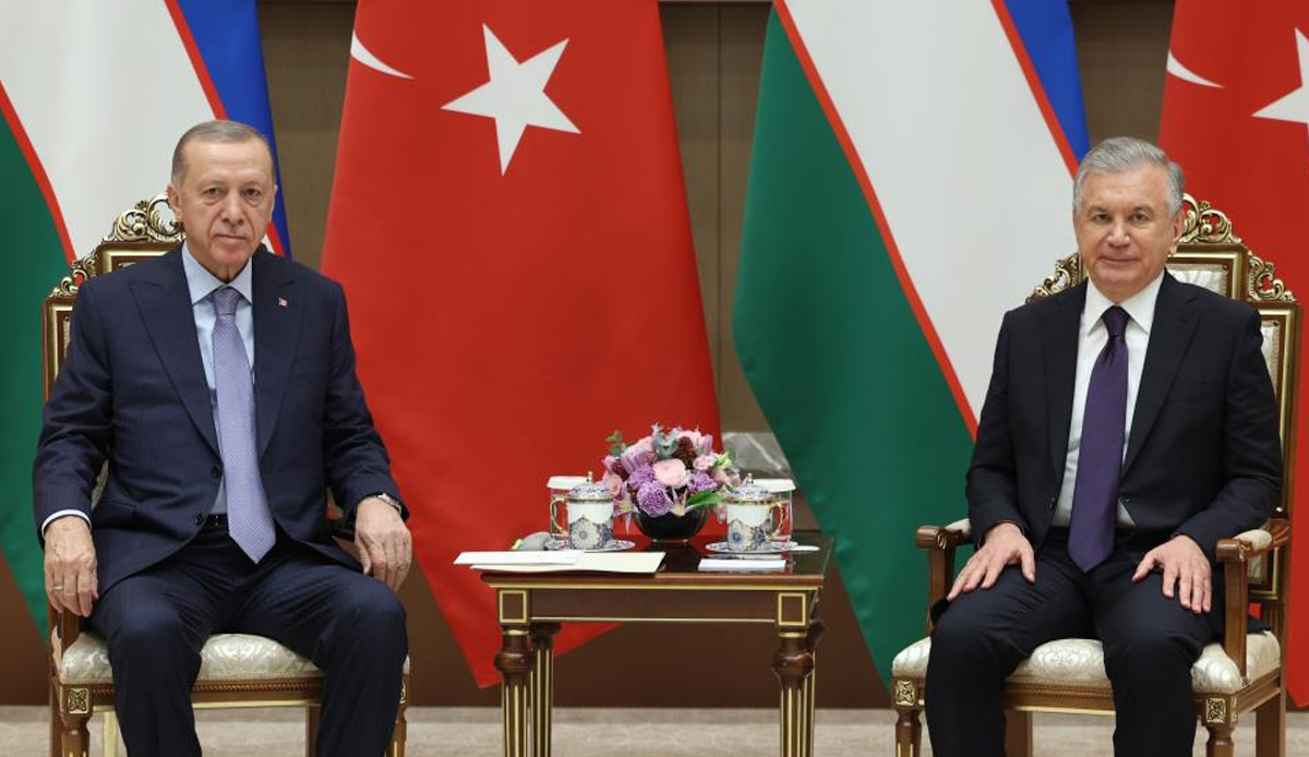 Cumhurbaşkanı Erdoğan, Özbekistanlı mevkidaşı Mirziyoyev ile görüştü