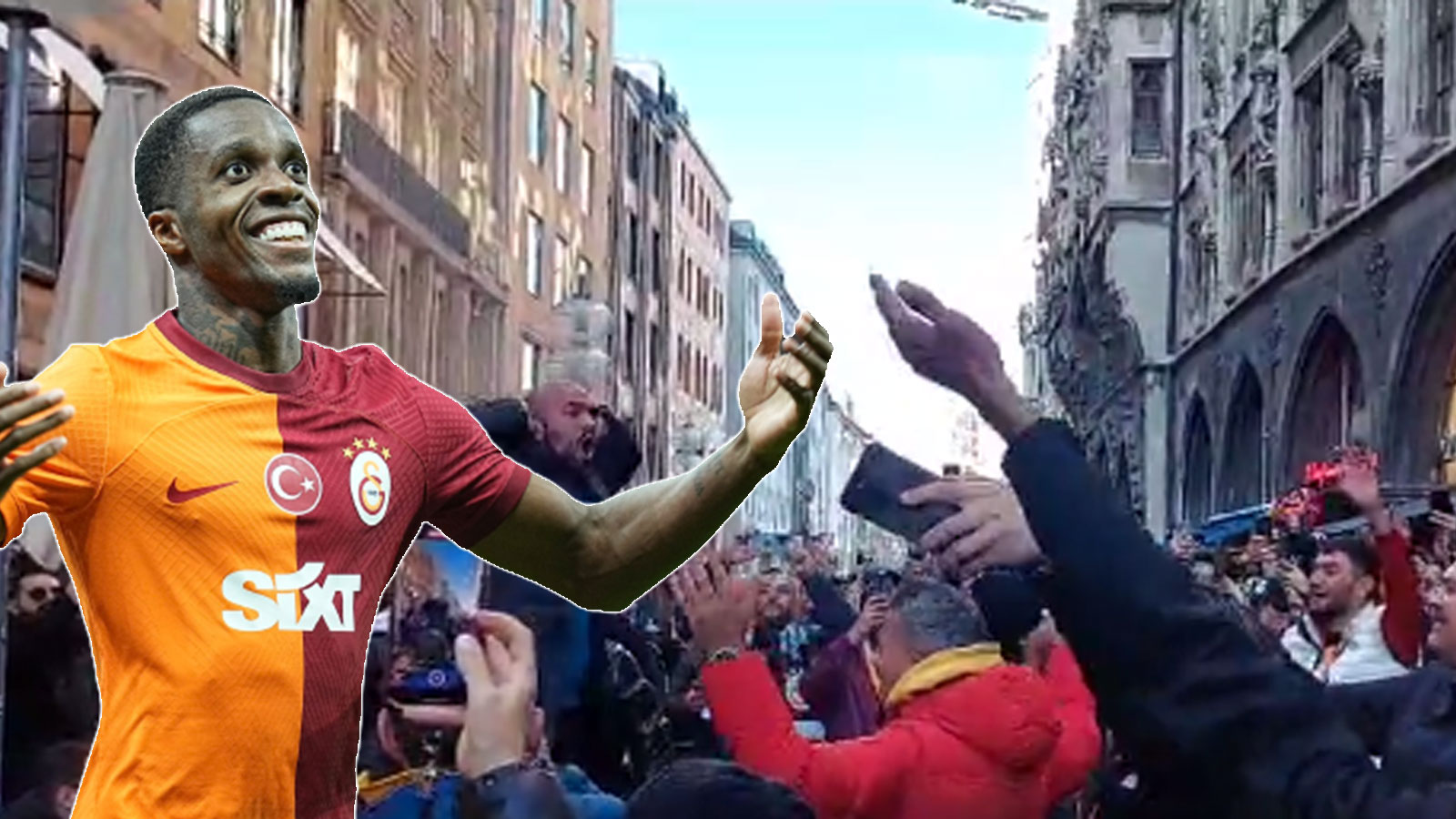 Münih'te Galatasaray coşkusu, her yer Türkiye bayrağı!
