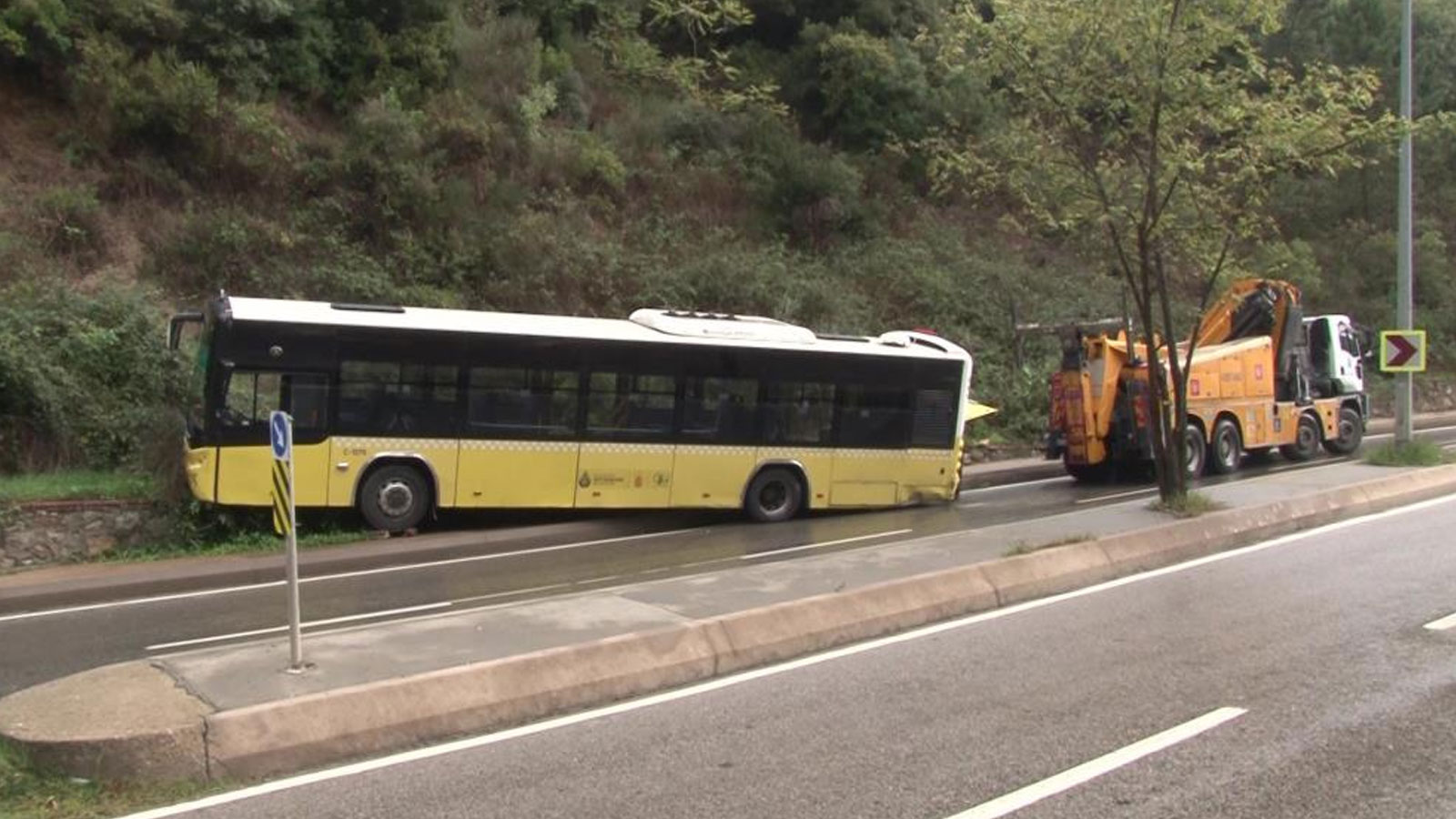 Beykoz'da İETT otobüsünün freni patladı