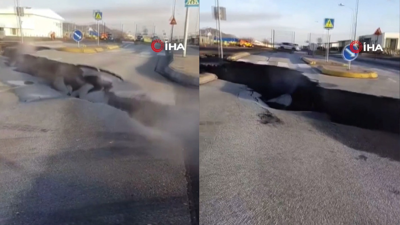 İzlanda'da yollar yarıldı, OHAL ilan edildi