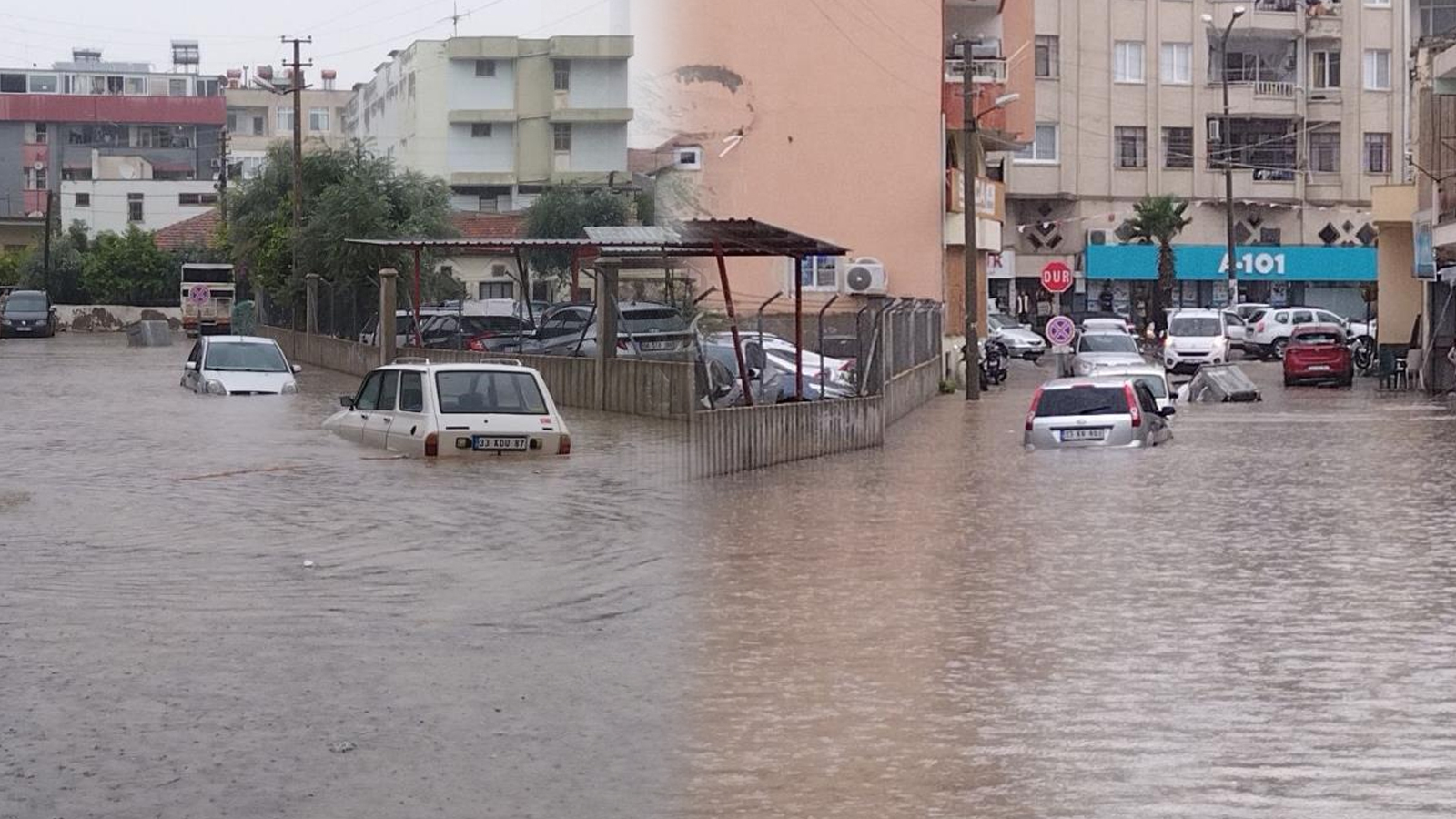 Mersin’de sağanak hayatı felç etti! Yollar göle döndü, araçlar sular altında kaldı