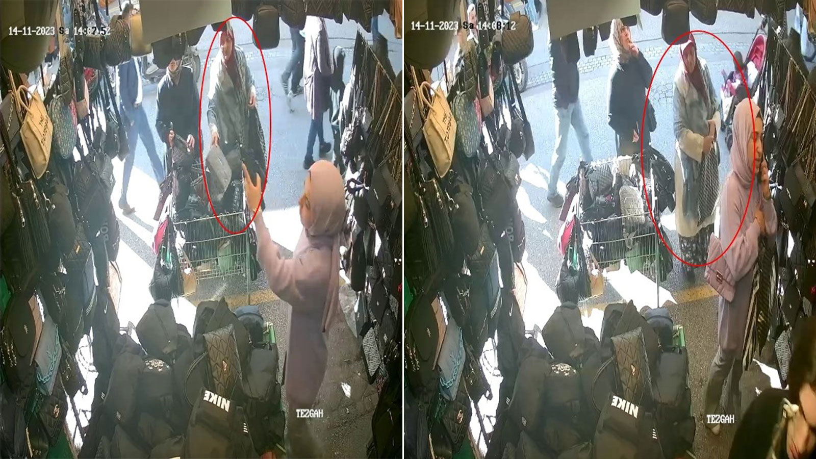 Yaşlı kadının hırsızlık anı kamerada: Yolda zor yürüyor ama çanta çalıyor