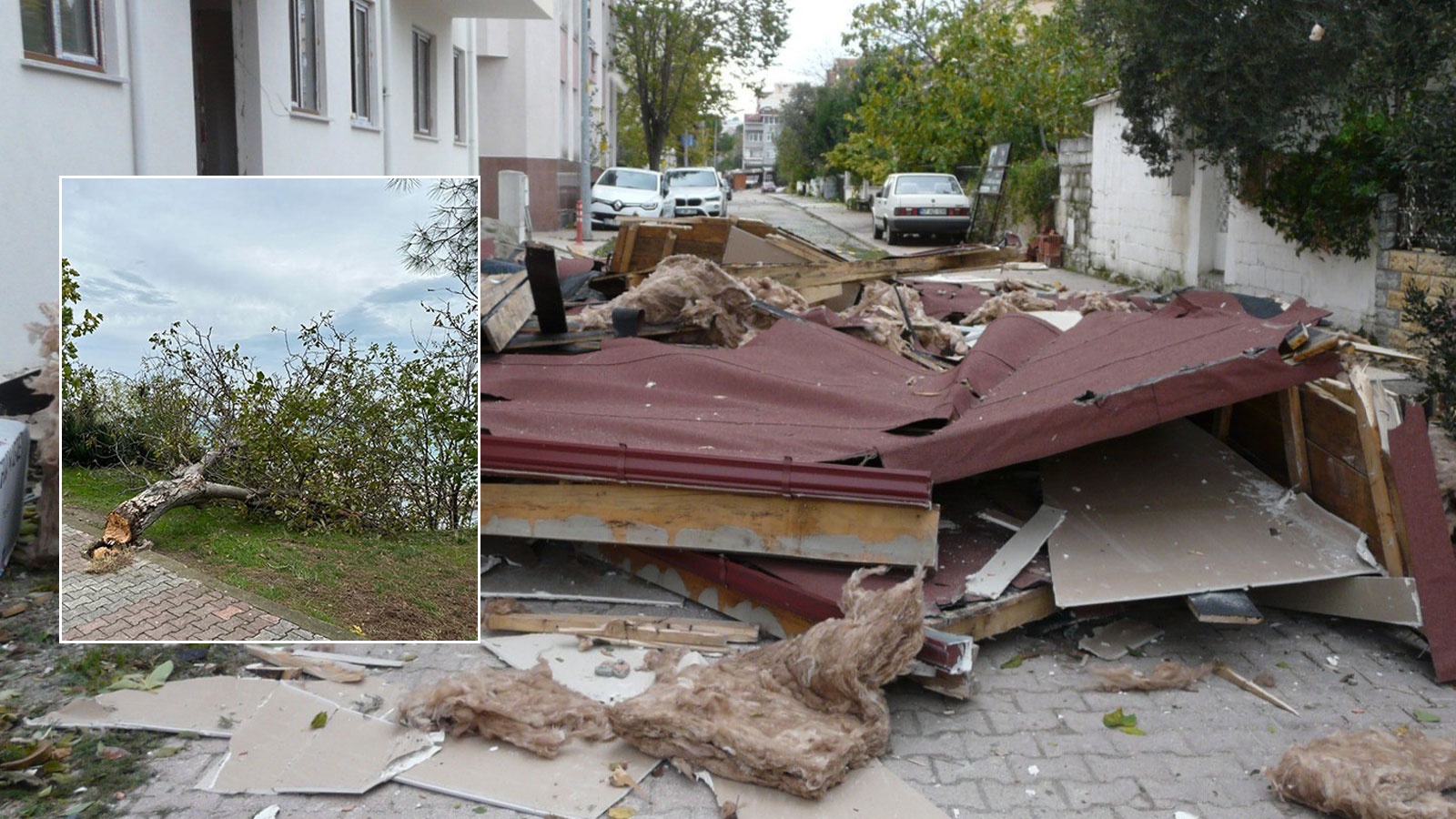 Sinop’ta fırtına çatıları uçurdu