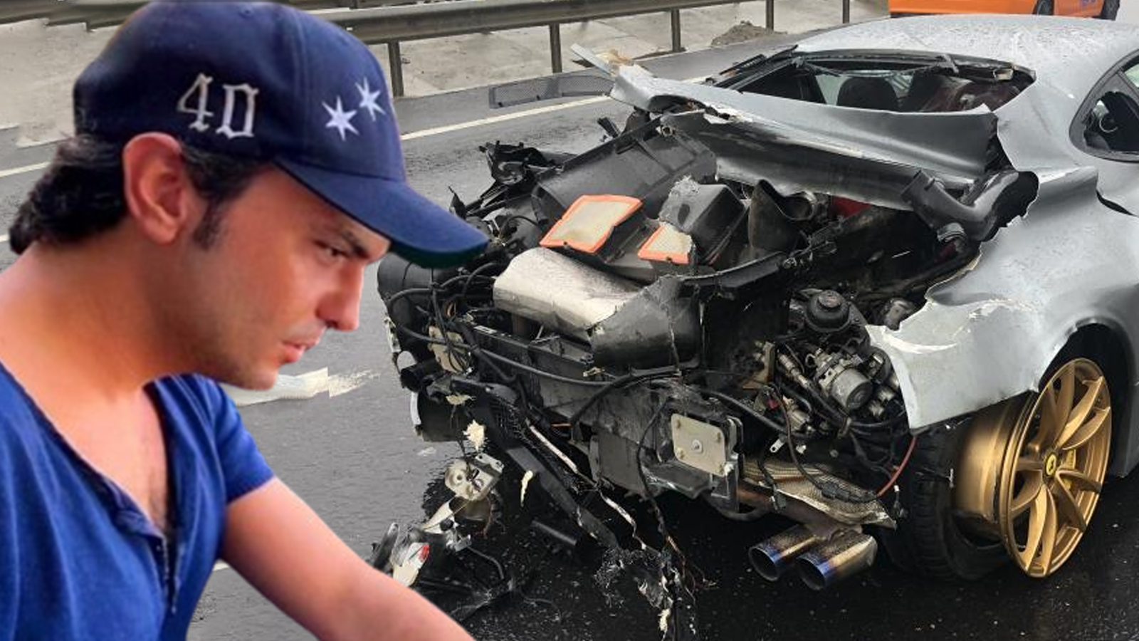 İş insanı Sinan Urfalı lüks aracıyla kaza yaptı