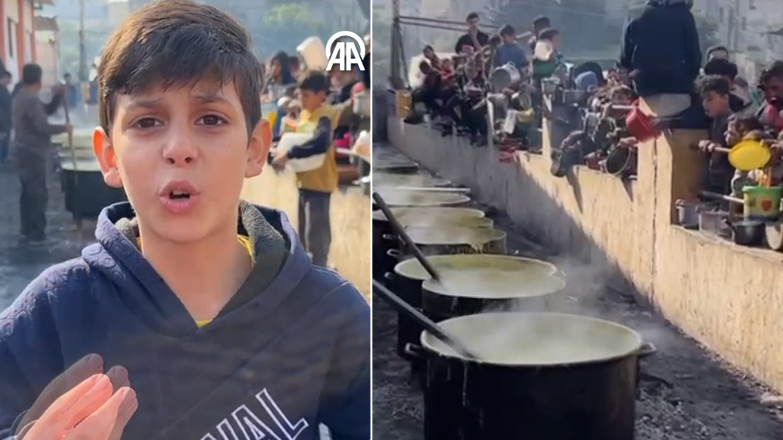 Gazzeli çocuk günlerdir süren açlığa böyle isyan etti!