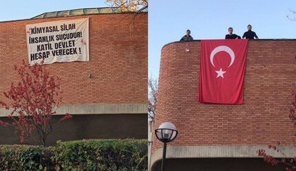 PKK sempatizanlarından ODTÜ'de kimyasal silah provokasyonu: TSK'ya iftirayı pankart yapıp astılar - gundem