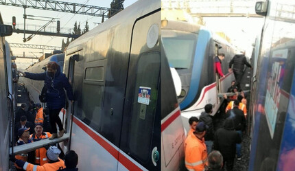 İZBAN arızalanınca mahsur kalan yolcular kalasla taşındı - gundem