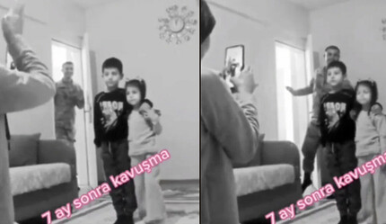 Operasyondan dönen askerin 7 ay sonra çocukları ile kavuşma anı - gundem