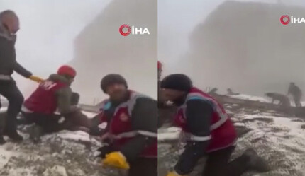 Enkazda arama çalışması yaparken ikinci depreme yakalandılar! Dehşet anı kamerada - gundem
