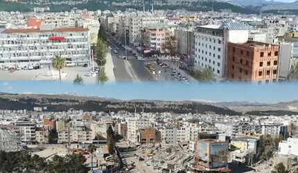 Depremin şiddetini gözler önüne seren fotoğraf: Binaların yerinde yeller esiyor - gundem