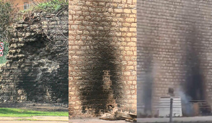 Restorasyonu yeni bitmişti… 1600 yıllık tarihi harap ettiler! Mangalcılar tarihi surları kararttı - kultur-sanat