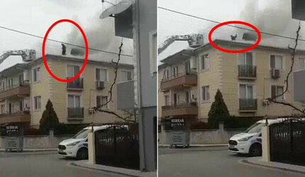 Yangında ölen itfaiye eri Yusuf Turgut'un düştüğü anlar kameraya yansıdı - gundem