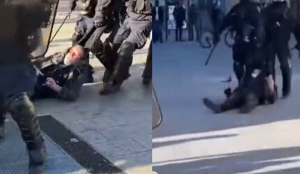 Fransa'da polisten orantısız güç! Yaşlı adamı kanlar içinde metrelerce sürüklediler - dunya
