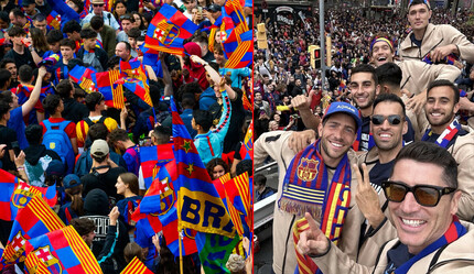 Şampiyon Barcelona üstü açık otobüsle şehir turu attı, Katalanlar sokaklara döküldü - spor
