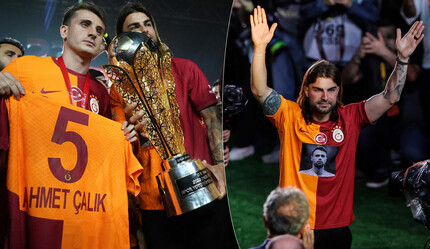 Galatasaray şampiyonluk kutlamasında Ahmet Çalık detayı! Abdülkerim Bardakcı gözyaşlarıyla sahaya çıktı - spor
