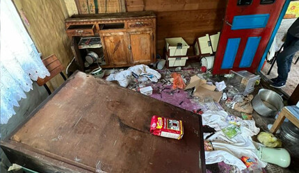 Aç ayı evin kapısını kırdı evi altını üstüne getirdi - gundem